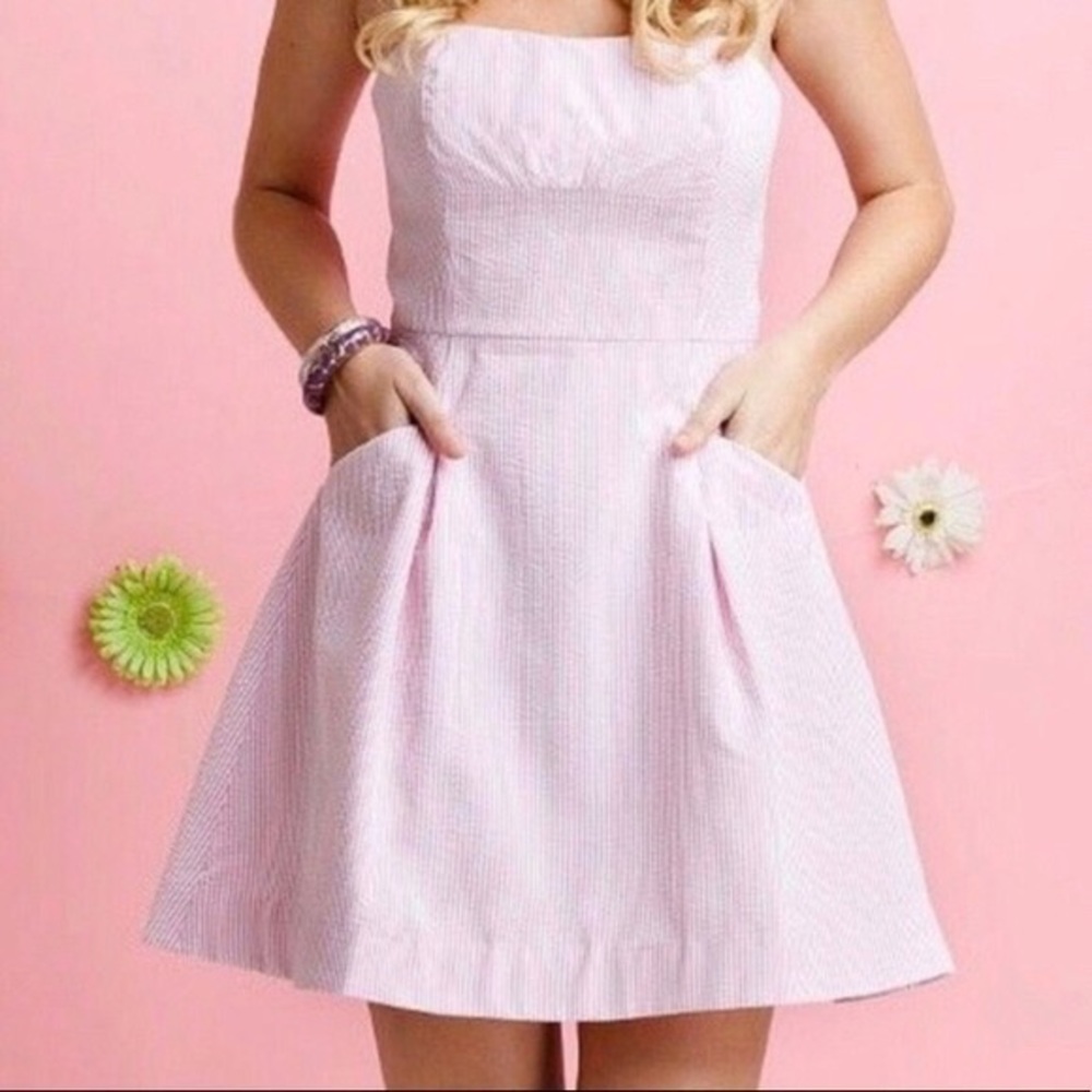 Lilly Pulitzer Pink Strapless Blossom Dress